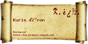 Kuris Áron névjegykártya