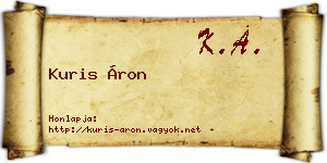 Kuris Áron névjegykártya