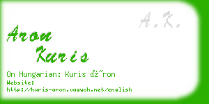 aron kuris business card